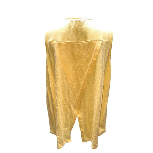Woolrich L Yellow Organic Cotton Sleeveless Blouse Boho Resort Summer City Chic - Picture 5 of 13